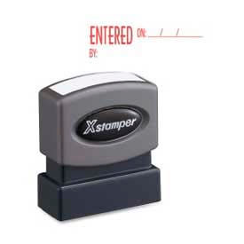 Xstamper® Pre-Inked Message Stamp ENTERED 1-5/8