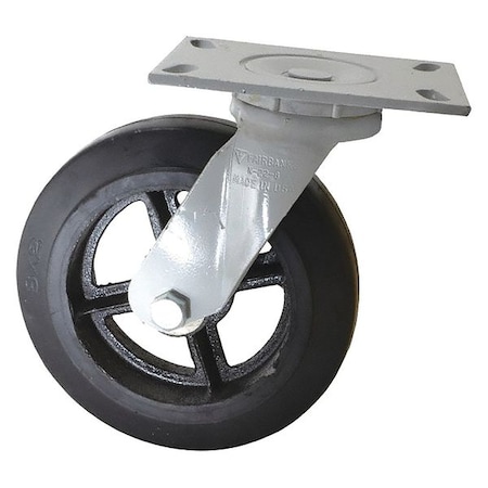 Mold-onCasters, WideSwivel, Rubber, 6