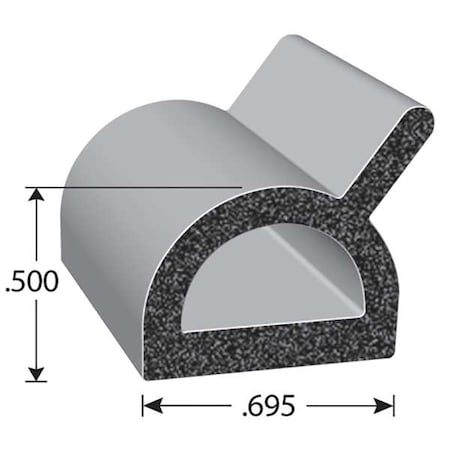 Seal, EPDM Rubber, Black, 50 ft L MPN:RS1013-50