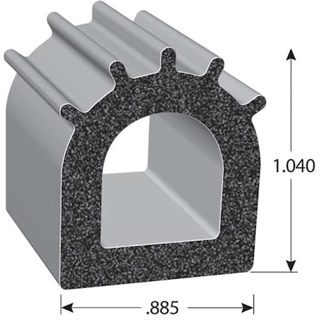 Seal, EPDM Rubber, Black, 50 ft L MPN:RS1019-50