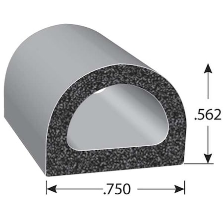 Seal, EPDM Rubber, Black, 50 ft L MPN:RS1021-50
