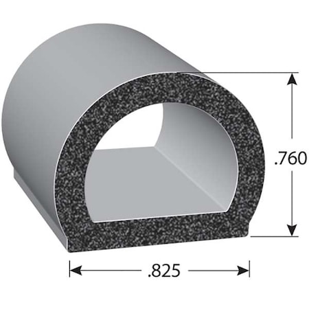 Seal, EPDM Rubber, Black, 50 ft L MPN:RS1023-50