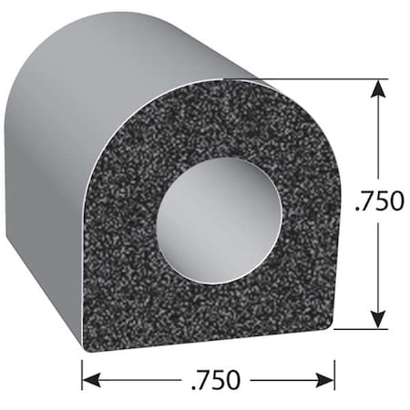 Seal, EPDM Rubber, Black, 50 ft L MPN:RS1024-50