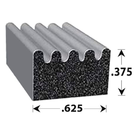 Seal, EPDM Rubber, Black, 50 ft L MPN:RS1025-50