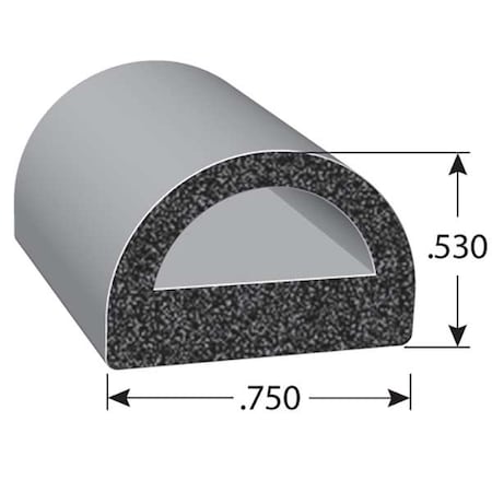 Seal, EPDM Rubber, Black, 50 ft L MPN:RS1033-50