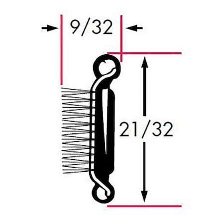 Edge Trim, Beltline With Stainless Steel Bead Rigid Polypropylene Pile Lining Rubber Covered MPN:0148-4X2