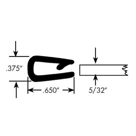 Edge Trim, PVC, 10 ft Length, 3/8 in Overall Width, Style: Edge Trim MPN:0339-10