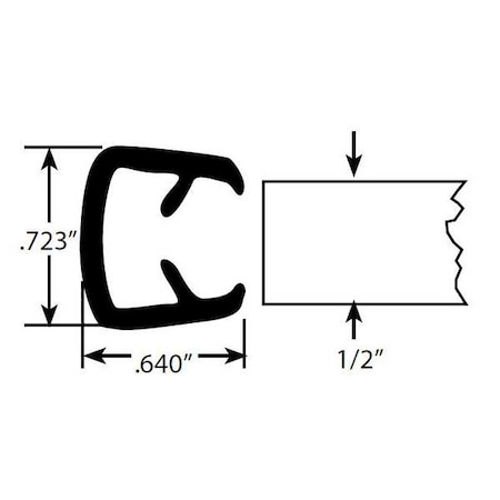 Edge Trim, PVC, 50 ft Length, 3/4 in Overall Width, Style: Edge Trim MPN:0349-150