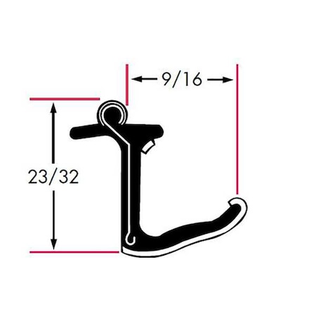 Edge Trim, Beltline With Stainless Steel Bead Rigid Flocked Lining Rubber Covered, 8 ft Length MPN:1487-4X2