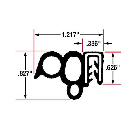 Trim Seal, EPDM, 10 ft Length, 1 3/16 in Overall Width, Style: Double Side Bulb MPN:1614-10