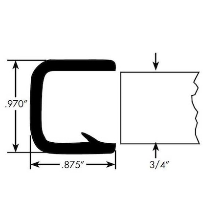 Edge Trim, PVC, 50 ft Length, 1 in Overall Width, Style: Edge Trim MPN:1838-50