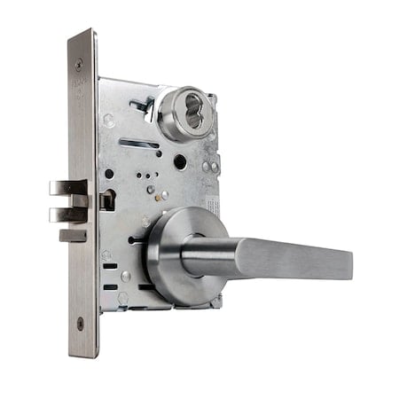 Grade 1 Storeroom Mortise Lock, SFIC Prep Less Core, Dane Lever, Gala Rose, Satin Chrome Finish, Fi MPN:MA581B DG 626