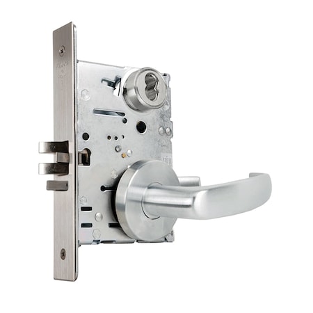 Grade 1 Storeroom Mortise Lock, SFIC Prep Less Core, Quantum Lever, Gala Rose, Satin Chrome Finish, MPN:MA581B QG 626