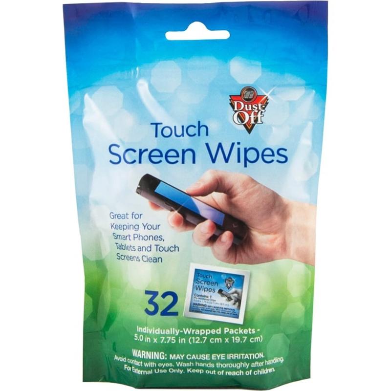 Dust-Off Electronics Screen Wipes - DTSW32 - For Multipurpose - Pouch - 32 / Pack - Blue (Min Order Qty 8) MPN:DTSW32