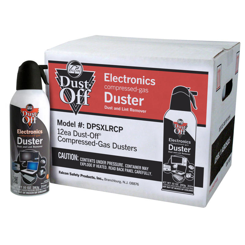 Falcon Safety Dust Off DPSXLRCP Compressed Gas, 10 Oz, Pack Of 12 MPN:DSPXLRCP