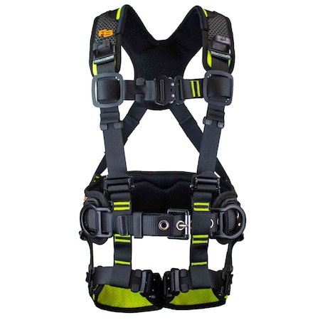 Safety Harness, Aluminum, 2XL, Black/Green MPN:FS240IC-2XL