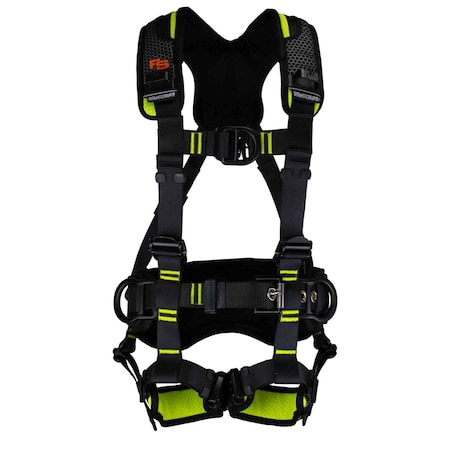 Safety Harness, Aluminum, 2XL, Black/Green MPN:FS240ICD-2XL