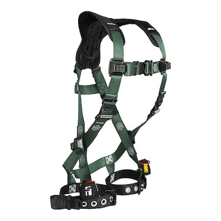 Full Body Harness, 2XL/3XL, 420 lb, Quick-Connect Chest/ Tongue Leg Straps, Back D-Ring MPN:19102X3X
