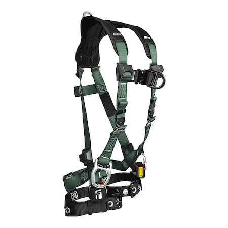 Full Body Harness, L/XL, 420 lb, Quick-Connect Chest/ Tongue Leg Straps, Back, Chest, Hips D-Ring MPN:19104DLX
