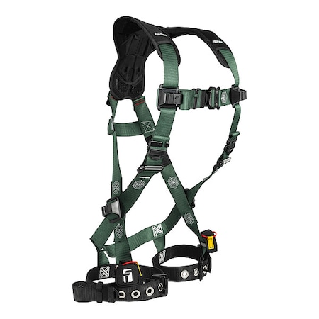 Full Body Harness, L/XL, 420 lb, Quick-Connect Chest/ Tongue Leg Straps, Back D-Ring MPN:1910LX