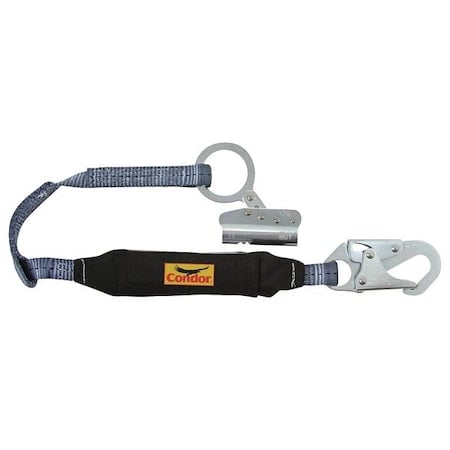 Rope Grab with Lanyard, Steel, Blue/Black MPN:45J303
