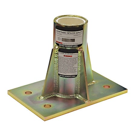 Base for Davit Mast, Yellow, Zinc Plated MPN:493F83