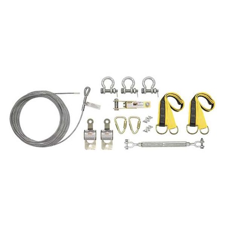 Steelgrip Temporary Horizontal Lifeline, 100 ft Length, 620 lb Weight Capacity MPN:602100A