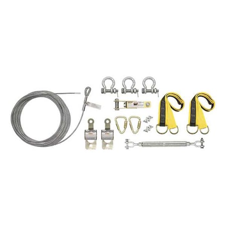 Steelgrip Temporary Horizontal Lifeline, 30 ft. Length, 620 lb Weight Capacity MPN:60230A