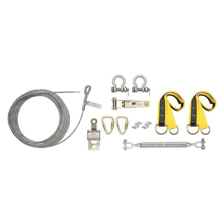 Steelgrip Temporary Horizontal Lifeline, 60 ft. Length, 620 lb Weight Capacity MPN:60260A