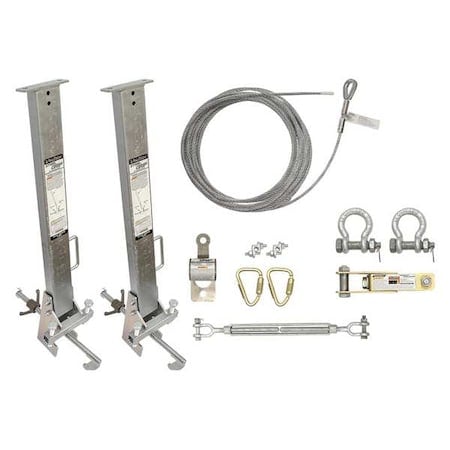 Steelgrip Temporary Horizontal Lifeline, 60 ft. Length, 620 lb Weight Capacity MPN:6036012