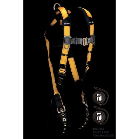 7047 Fall Protection Harness, 2XL, 425 lb, Mating Chest/ Mating Leg Straps, Back D-Ring MPN:70472X