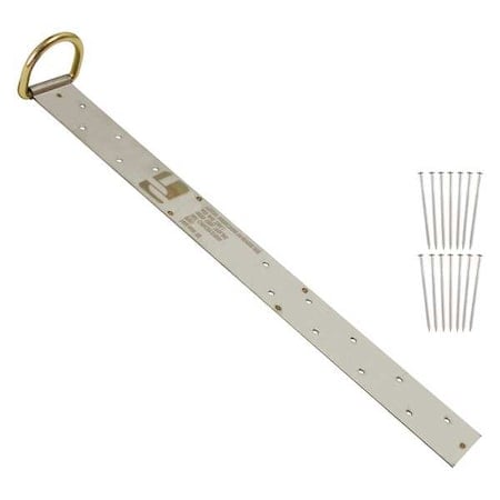 Roof Anchor, 17 in Length, 310 lb Weigth Capacity, Stainless Steel Anchor, Pivot D-Ring MPN:7434