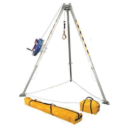 Confined Space Tripod, Aluminum, Blue MPN:7508