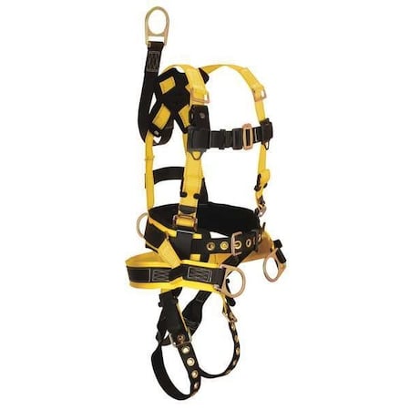 Oil/Derrick Full Body Harness, S, 425 lb., Mating Chest/ Tongue Leg Straps, Back, Hips D-Ring MPN:8021S
