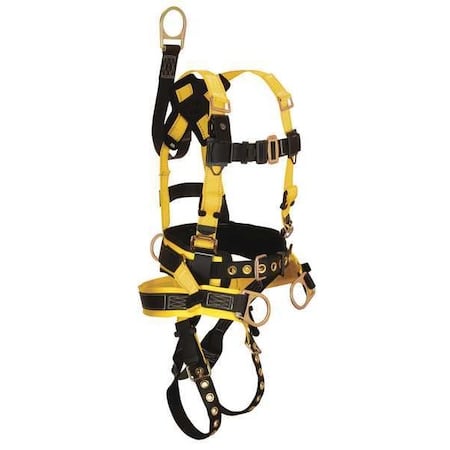 Oil/Derrick Full Body Harness, XL, 425 lb., Mating Chest/ Tongue Leg Straps, Back, Hips D-Ring MPN:8021XL