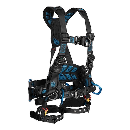 Tower Harness, L, 425 lb, Quick-Connect Chest/ Tongue Leg Straps, Back, Chest, Hips D-Ring MPN:8048L