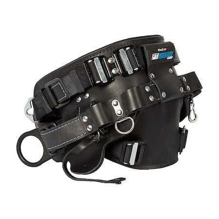 Body Belt, 6 D-Rings, Hips Location, Steel, Includes Padding: Yes, S MPN:8050QCS