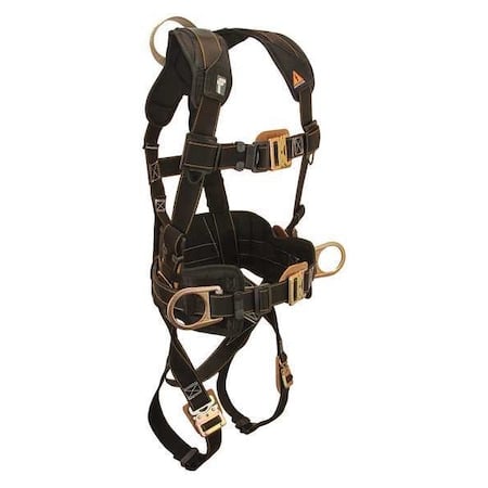 Arc Flash Full Body Harness for Hot Work, L, 425 lb., Quick-Connect Chest/ Quick-Connect Leg Straps MPN:8081L