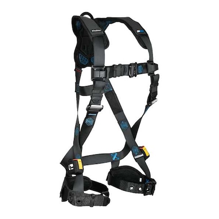 Not Applicable Fall Protection Harness, L, 425 lb, Quick-Connect Chest/ Tongue Leg Straps MPN:8128BL