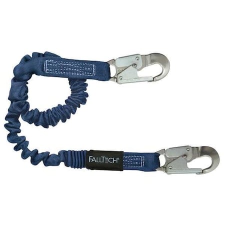 Elastic Shock Absorbing Lanyard, 4 ft. to 6 ft. Length, Snap Hook, Aluminum, 1 Leg(s) MPN:8240A