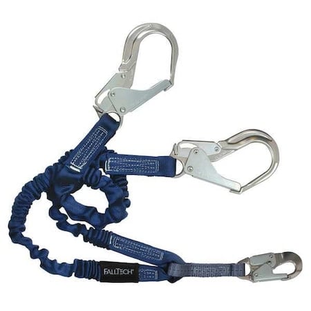 Elastic Shock Absorbing Lanyard, 4 ft. to 6 ft. Length, Snap Hook, Aluminum, 2 Leg(s) MPN:8240Y3A