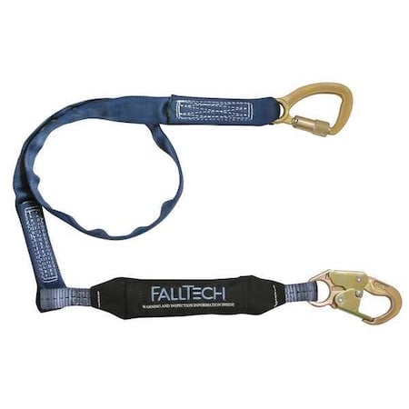 WrapTech Shock Absorbing Lanyard, 6 ft. Length, Snap Hook, Steel, 1 Leg(s), 310 lb. Weight Capacity MPN:8241