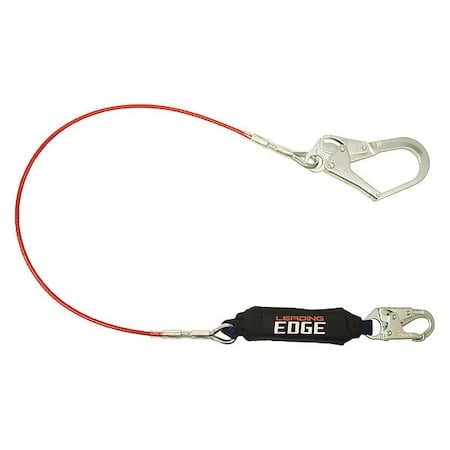 Shock Absorbing Lanyard, 6 ft. Length, Snap Hook, Steel, 1 Leg(s), 310 lb. Weight Capacity MPN:8354LE3