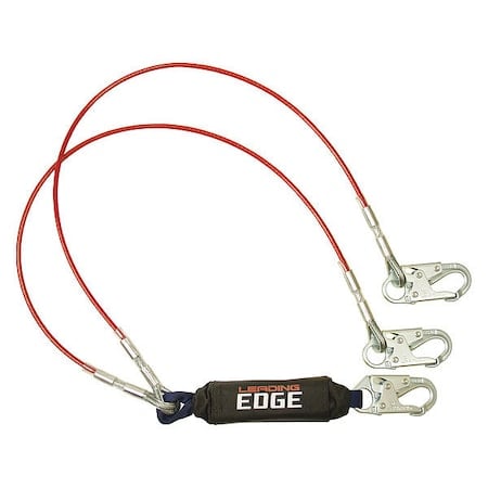 Shock Absorbing Lanyard, 6 ft. Length, Snap Hook, Steel, 2 Leg(s), 310 lb. Weight Capacity MPN:8354LEY