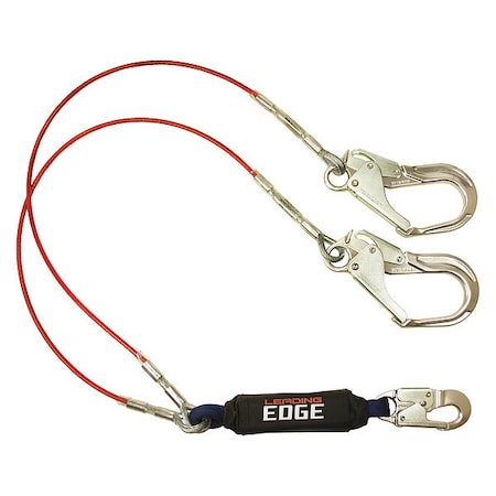 Shock Absorbing Lanyard, 6 ft. Length, Snap Hook, Aluminum, 2 Leg(s), 310 lb. Weight Capacity MPN:8354LEY3A