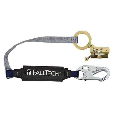 Shock-Absorbing Lanyard, 310 lb, Black, Blue, Fall Arrester, Snap Hook MPN:8388