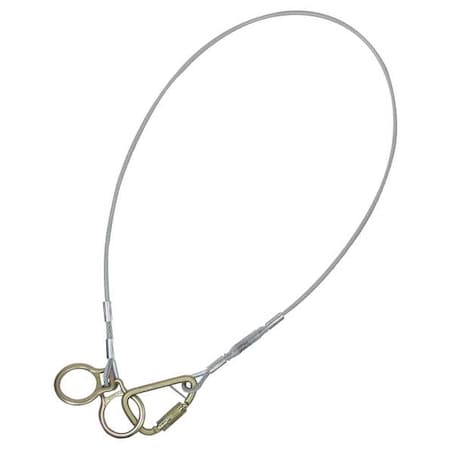 Cable Anchor, 3 ft Length, 5, 000 lb Weigth Capacity, Steel Anchor, Carabiner, 1 Workers per System MPN:84202DC3