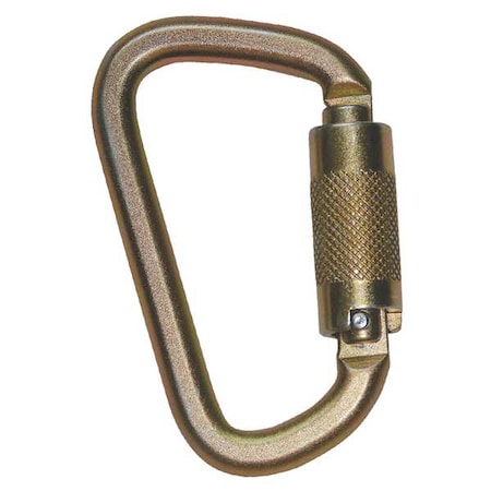 Carabiner, Double-Locking Gate, Offset-D, 3 1/4 in Length, 7/8 in Gate Opening, Steel, Bronze MPN:8445