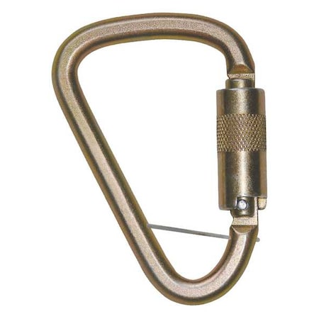 Carabiner, Double-Locking Gate, Offset-D, 4 in Length, 1 in Gate Opening, Steel, Bronze MPN:8450