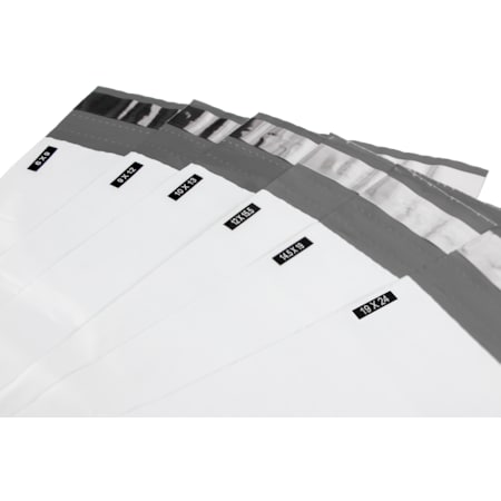 Opaque White Poly Mailer Bag, 2., PK1000, Width: 9 MPN:PM9X12